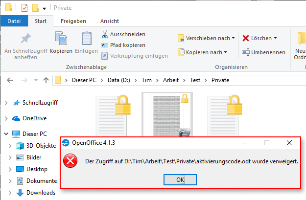 verschlüsselte Datei kann nicht mehr geöffnet werden