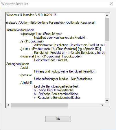 Windows Installer Version