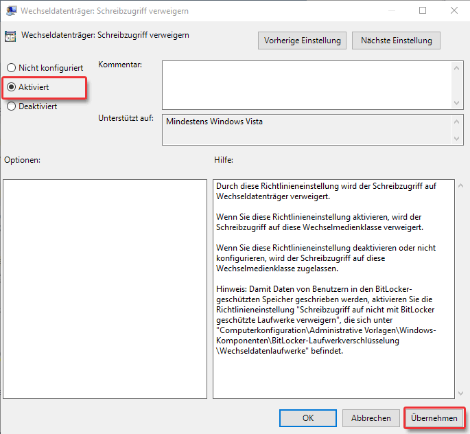 Datenschutz 2018 USB Ports sperren