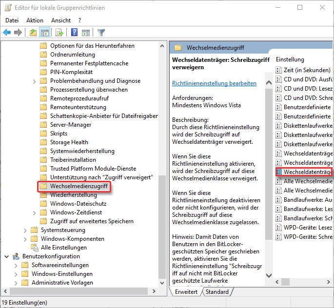 Datenschutz 2018 USB Ports sperren