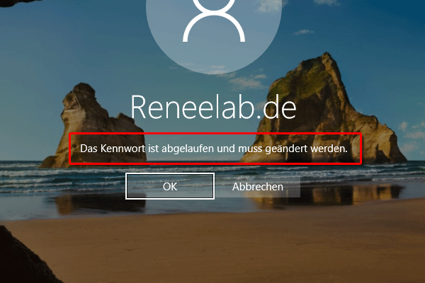 Lösung: Windows 10 Kennwort abgelaufen - Rene.E Laboratory