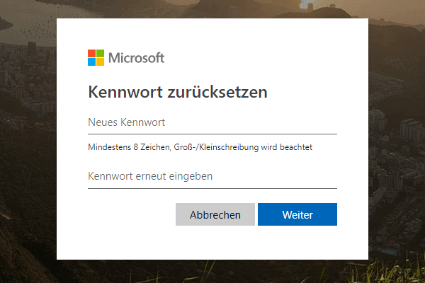Windows 10 Passwort vergessen und ein neues Passwort eingeben