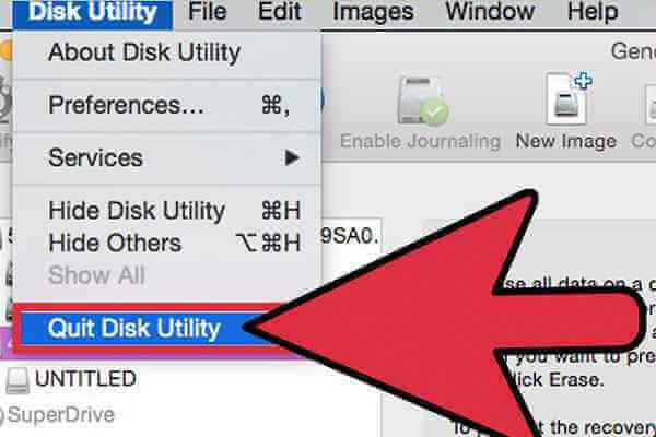 Quit Disk Utility