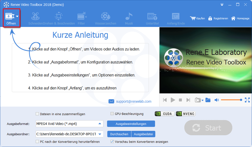 Renee Video Editor Pro Video Toolbox ausführen