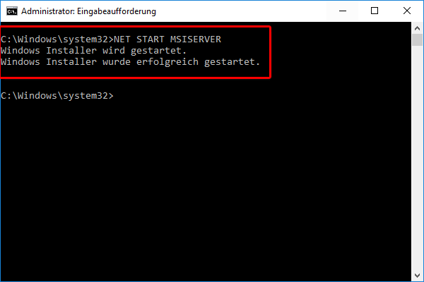 Soft lässt sich in abgesicherter Modus Windows 10 nicht deinstallieren_Befehl_Windows Installer aktivieren