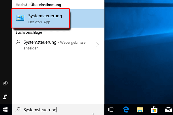 Windows Suche_Systemsteuerung