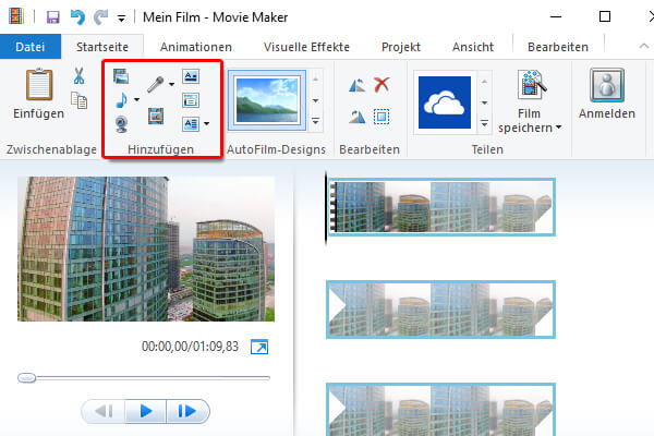 Mit Movie Maker bei Windows 10 Video schneiden