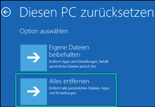 Windows 10 ohne Passwort auf die Werkseinstellungen zurücksetzen: Eine